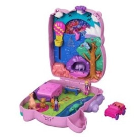 Polly Pocket Koala Adventures Wearable Purse Compact with Micro Polly Doll & Friend Doll, 5 Animals & Removable Vehicle Accessory, Gift for Ages 4 Years Old & Up, GXC95