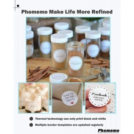 Memoqueen M110 Label Paper, Phomemo Thermal Sticker Labels for M110/M200 Label Maker, Adhesive Circle Label Paper, 1  X 1 (30x30mm) Printer Paper for Kitchen, Office, Study, 200labels/roll