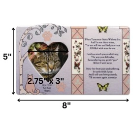 BANBERRY DESIGNS Cat Memorial Picture Frame - When Tomorrow Starts Without Me - in Loving Memory of a Kitty - Cat Sympathy Gift Photo Plaque - Loss of a Furbaby