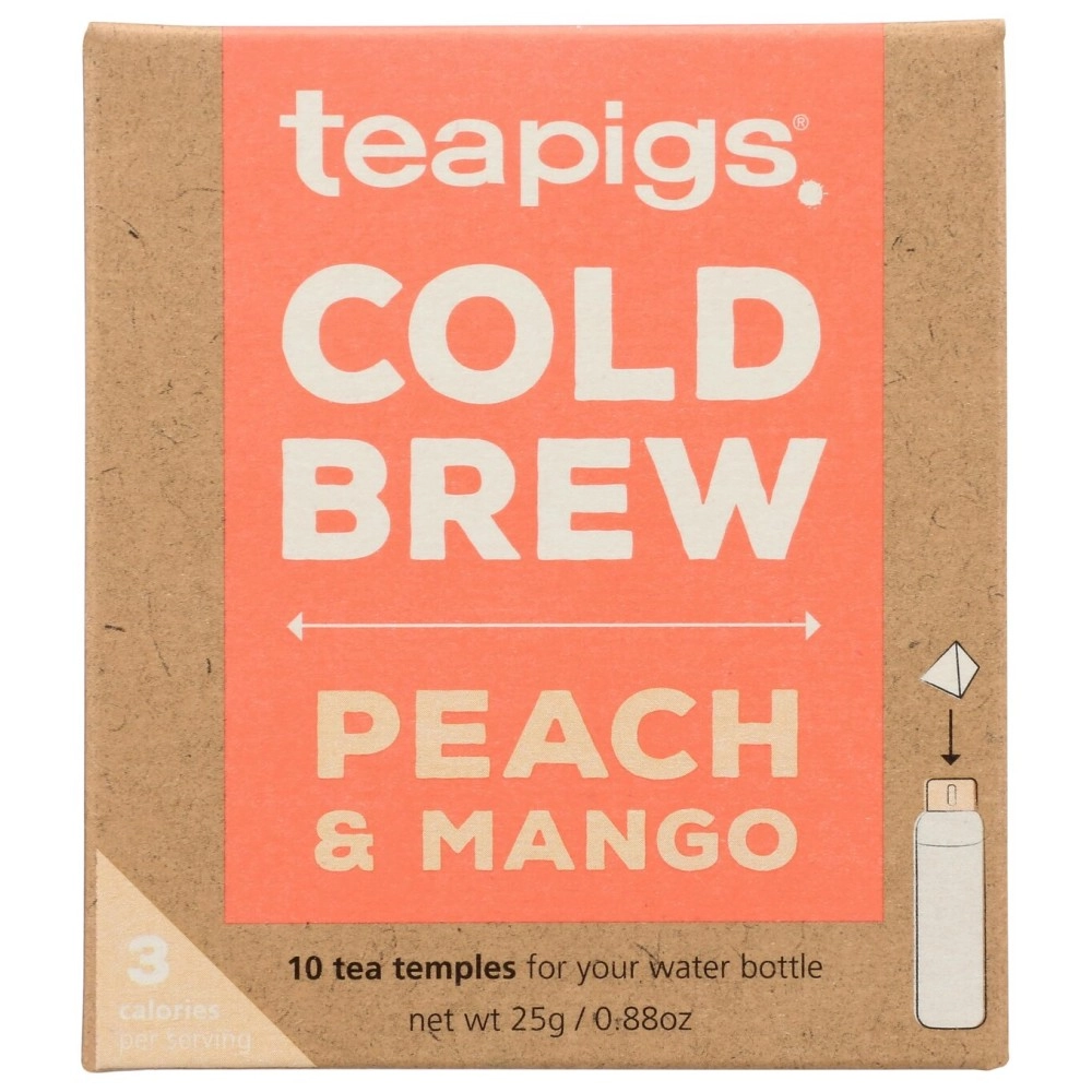 TEAPIGS Peach & Mango Cold Brew Tea, 10 CT