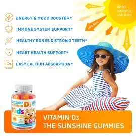 DR. MORITZ Vitamin D Gummies for Kids & Adults 2000 IU - High-Absorption Natural Vitamin D3 Chewable Gummy Supplements 1000IU - Vegetarian Gelatin-Free Immune Support Vitamins for Children (120 Count)
