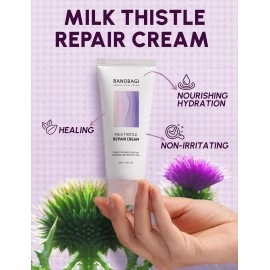BANOBAGI Milk Thistle Repair Cream | Korean Skin Care Face Moisturizer Face Cream for Women & Men | Korean Moisturizer Barrier Repair Cream w/Centella Asiatica & 50% Burdock Root Extract (1.01oz)