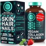 WILD FUEL Maximum Potency Vegan Collagen Builder - Cruelty-Free Kickstart Formula - Concentrated Support for Younger-Looking Skin, Strong Hair and Nails and Flexible Joints - Non-GMO - 30 Tablets