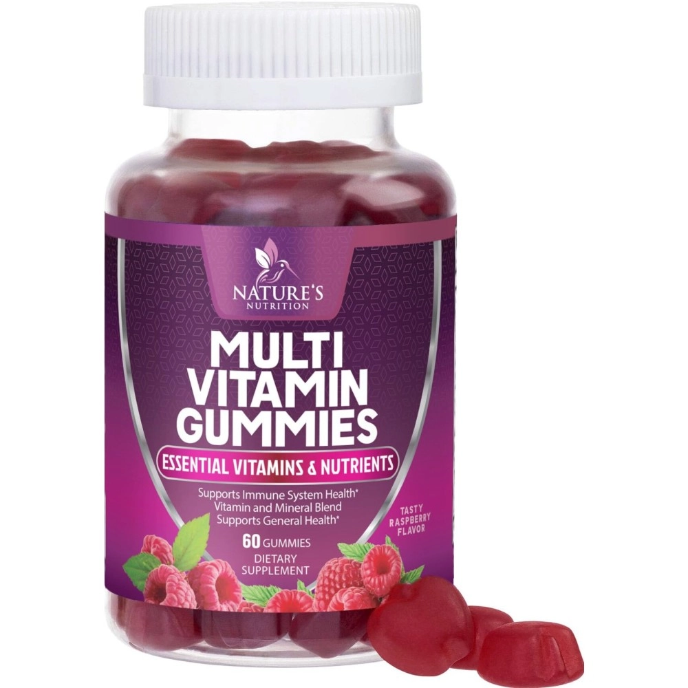 Multivitamin Gummies for Adults, Daily Gummy Vitamins & Minerals for Women & Men, Immune Support Gummy Multivitamins Supplement, Adult Multi VIT Vitamin with Vitamins A, C, D3, B12, Zinc, 60 Gummies