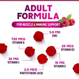 Multivitamin Gummies for Adults, Daily Gummy Vitamins & Minerals for Women & Men, Immune Support Gummy Multivitamins Supplement, Adult Multi VIT Vitamin with Vitamins A, C, D3, B12, Zinc, 60 Gummies