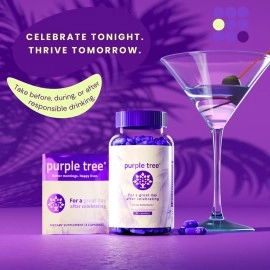 purple tree Celebration Vitamin Pills | Rapid Hydration, Liver Detox, Better Mornings | Dihydromyricetin DHM, Milk Thistle, Electrolytes, Vitamin B, Willow Bark, Quercetin (60 Pills)