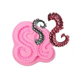 MauSong Fewear Sea Octopus Tentacles Silicone Mold Cake Border Fondant Molds Cake Decorating Tools Candy Clay Chocolate Gumpaste Moulds