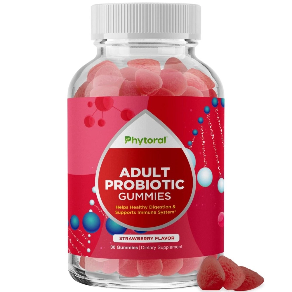 Healthy Gut Probiotic Gummies for Adults - Organic Probiotics for Gut Health Upset Stomach Relief and Immune Support - Digestive Health Chewable Probiotic Gummies for Women and Men - 5 Billion CFU