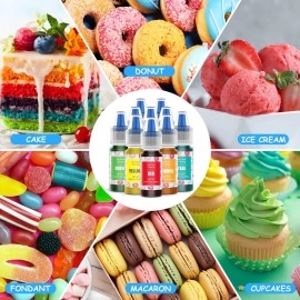Jelife Food Coloring Gel Cake Decorating Set - 10 Colors Gel Based Flavorless Edible Food Color Dye Vibrant Concentrated Neon Icing Colors for Kids Baking Macaron Frosting Fondant Cookie (6ml/Bottles)