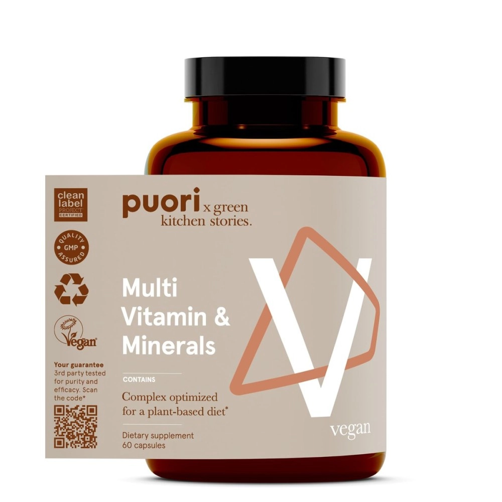 Puori Multi-Vitamin and Mineral Complex - 60 Vegan Capsules - Vegan Certified with 13 Essential Vitamin and 9 Minerals - for Overall Health, Nervous and Immune System - Dairy-Free, Vegetarian