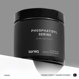 Toniiq Phosphatidylserine - 400mg Formula - Worlds First 50% Purity - Highest Purity in The US - Soy Free Phosphatidylserine Supplement - 90 Veggie Capsules