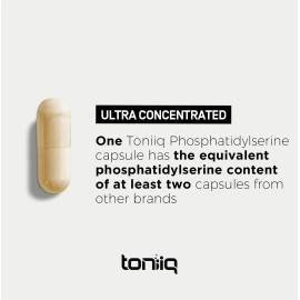 Toniiq Phosphatidylserine - 400mg Formula - Worlds First 50% Purity - Highest Purity in The US - Soy Free Phosphatidylserine Supplement - 90 Veggie Capsules