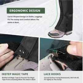 Unigear Gaiters Outdoor Waterproof for Hiking, Leg Protection Gaiter for Bicycle Trekking Snow Hiking, Adjustable, Breathable