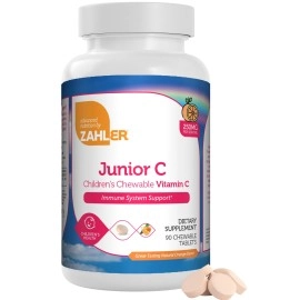 Zahler Junior C Advanced Chewable Vitamin C for Kids - Immune Support Kids Vitamins in Delicious Orange Flavor - Kosher Kids Vitamin C for Immunity - Vitamin C Chewable Antioxidant - (90 Count)