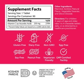 Zahler Junior C Advanced Chewable Vitamin C for Kids - Immune Support Kids Vitamins in Delicious Orange Flavor - Kosher Kids Vitamin C for Immunity - Vitamin C Chewable Antioxidant - (90 Count)