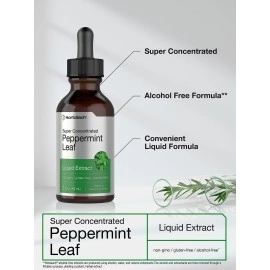 Horbach Peppermint Leaf Extract Liquid | 2 Fl Oz | Alcohol Free Drops | Vegetarian | Non-GMO & Gluten Free Herbal Supplement