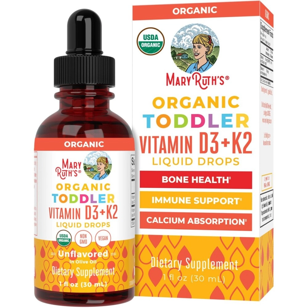 Vitamin D3 | Vitamin K2 | Vitamin D3 K2 Spray | K2 D3 Vitamin Liquid Supplement for Toddlers | Kids Supplement for Calcium Absorption Strong Bones | Vegan | Non-GMO | Gluten Free | 1 Fl Oz