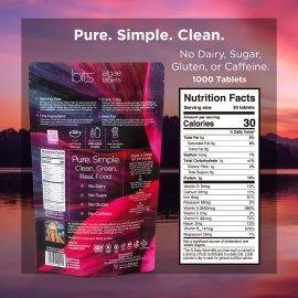 ENERGYBITS VITALITYbits Chlorella Spirulina Tablets, Energy Supplements, Large Bag of 1000 TabletsSuperfood Tabs, Blue Green Algae, High Protein Fiber and Chlorophyll Tablets for Health, Non GMO