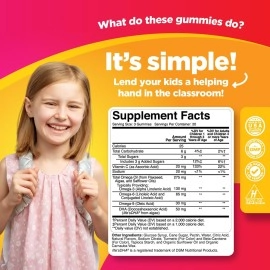 Vegetarian Omega 3 Gummies for Kids - Delicious Kids DHA Omega 3 6 9 Gummy Vitamin Gelatin Fish and Gluten Free Non-GMO - Plant Based Omega 3 DHA Gummies for Vision Immunity Heart and Brain Support
