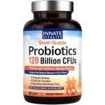 Innate Vitality 3-in-1 Probiotics 120 Billion CFUs 34 Strains with Organic Prebiotics & Digestive Enzymes - 30 Vegan Caps