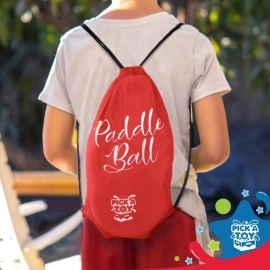 PICK A TOY Wooden Paddle Ball (Set of 2) with Red Carry Bag Indoor Outdoor Fun and Classic Paddleball Game for Boys and Girls, Party Favor Toys Ages 4+