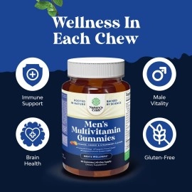 Adult Chewable Multivitamin for Men Gummies - Mens Multivitamin Gummies for Adults and Natural Multivitamin Immune Support Gummies - Adult Multivitamin Gummy for Men with Energy Vitamins for Men
