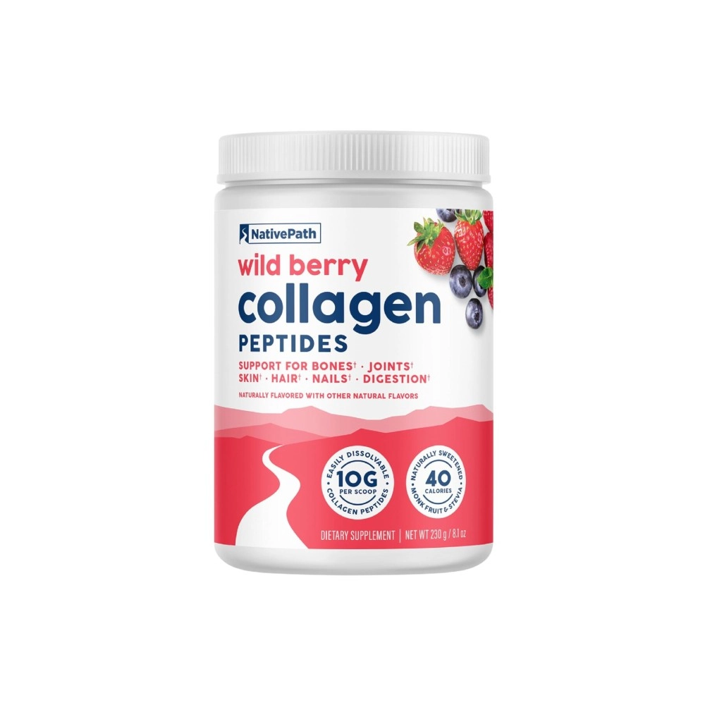 NativePath Wild Berry Collagen Peptides - Premium Keto and Paleo Grass-Fed, Pasture-Raised Protein Powder for Hair, Skin, Nails, Bones, Joints, Digestion and More - 20 Servings - No Gluten or Dairy