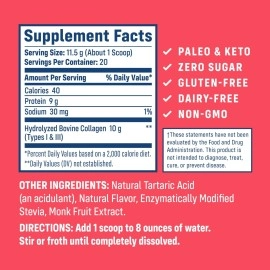 NativePath Wild Berry Collagen Peptides - Premium Keto and Paleo Grass-Fed, Pasture-Raised Protein Powder for Hair, Skin, Nails, Bones, Joints, Digestion and More - 20 Servings - No Gluten or Dairy