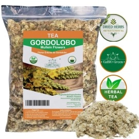Gabio Green Mullein Flowers Dried | Herbal| GORDOLOBO , Resealable Bag , Verbascum Thapsus 4 oz.