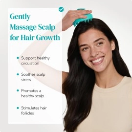 HEETA Hair Scalp Massager Shampoo Brush 2 Pack, Soft Silicone Bristles to Remove Dandruff, Waterproof Hair Scrubber for Both Wet Dry Hair, Suitable for Men & Women (Green & Black)