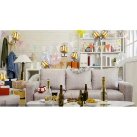 ZHENGYE 10 Pcs Beer Mug Cheers Foil Balloons Gold 16 Inch Mylar Balloon Beer Theme Party Decoration