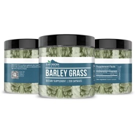 Earthborn Elements Barley Grass 200 Capsules, Pure & Undiluted, No Additives