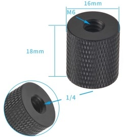 FEICHAO 2Pack Tripod Nut 1/4 Female to 1/4 M4 M5 M6 M8 Female Adapter Screw for Camera Tripod Gimbal Conversion Nut (1/4 to M6)