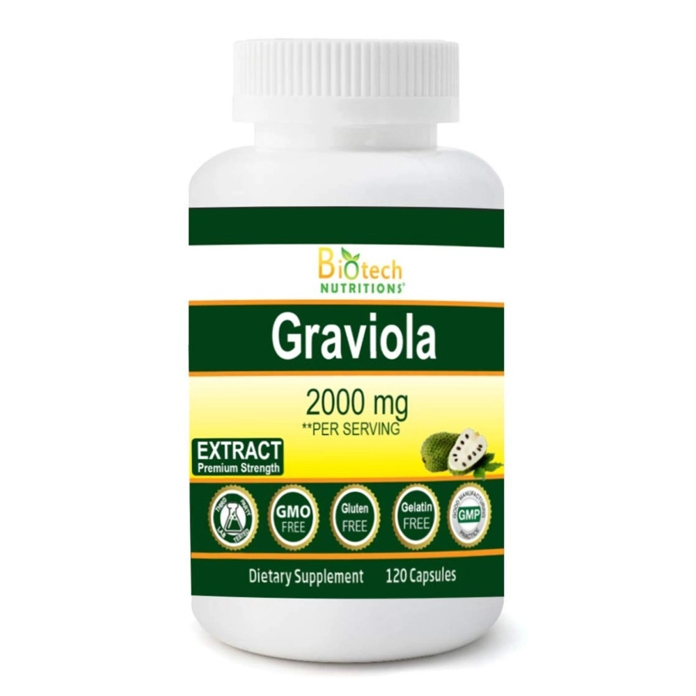 Biotech Nutritions Graviola Extract- 2000 mg Vegetable Capsules, 120 Count