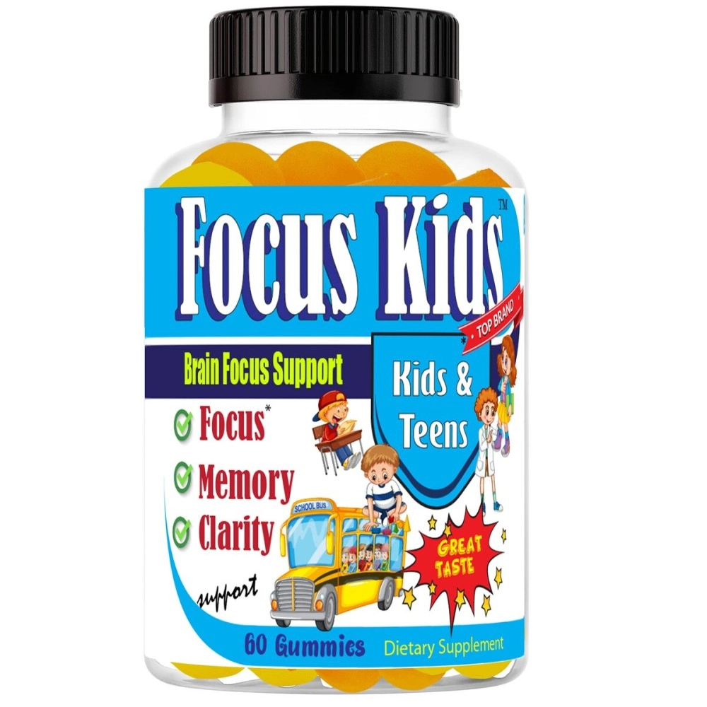 Focus Kids-Focus Gummies For Kids and Teens Focus Gummy Kids Memory & Concentration Brain Gummies For Focus Kid Focus Supplement DHA Omega 3 6 9 School Study Task Brain Booster Formula