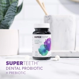 SUPER TEETH Chewable Dental Probiotic for Adults & Kids | Supports Healthy & Gums | Oral Health | Fights Bad Breath | BLIS M18 | Sugar Free Mint Flavor Tablets | Fluoride Free | Vegan Supplement
