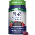 Nature\'s Truth Zinc Gummies | 50mg | 60 Count | Vegan, Non-GMO & Gluten Free Supplement | Mixed Berry Flavor | by