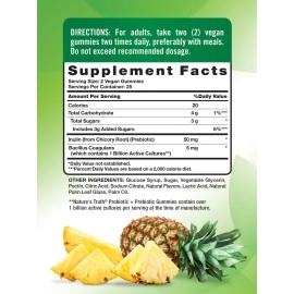 Nature\'s Truth Probiotic Gummies | 50 Count | Vegan, Non-GMO & Gluten Free Digestive Health Supplement | by