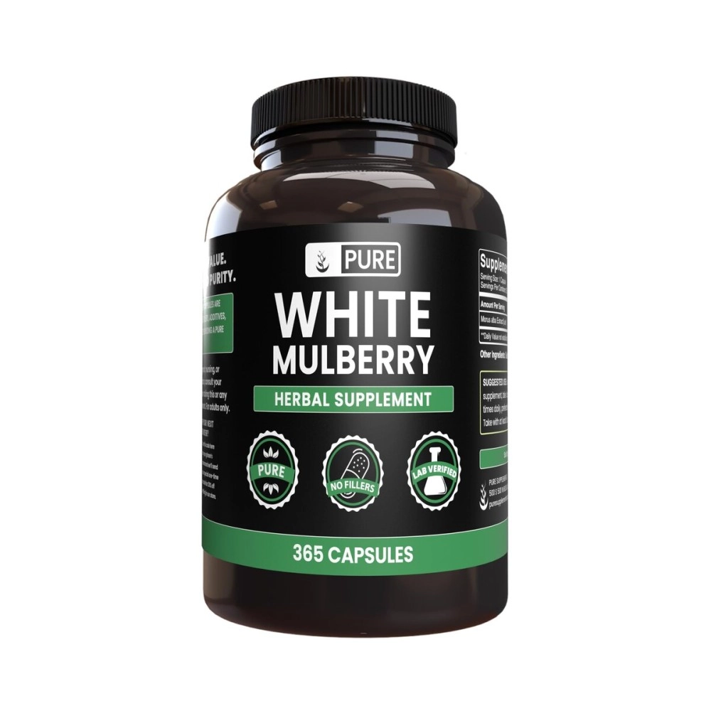PURE ORIGINAL INGREDIENTS White Mulberry (365 Capsules) 100% with No Fillers or Additives, Non-GMO & Gluten Free, Naturally Sourced, Made in The USA
