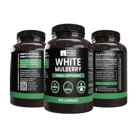 PURE ORIGINAL INGREDIENTS White Mulberry (365 Capsules) 100% with No Fillers or Additives, Non-GMO & Gluten Free, Naturally Sourced, Made in The USA