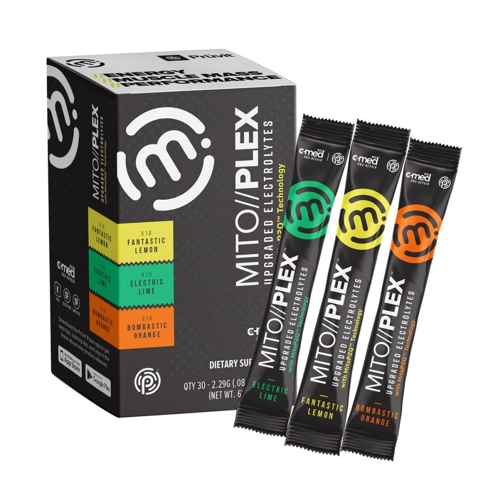 Pruvit MITO//PLEX Citrus Pack Upgraded Electrolytes with MitoP2Q Technology - with Pure Therapeutic Ketones for Bones Growth, Energy Boost, and Immune System
