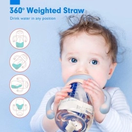 hahaland Baby Sippy Cup with Straw for Baby 6-12 Months - Dinosaur
