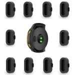 TOKERSE 10 Pack Dust Plug Compatible with Garmin Fenix 8 7 7S 7X 6 6S 6X Pro 5 5S 5X Plus/Vivoactive 3/4/Venu Sq/Forerunner 245/935 Silicone Charger Port Protector Anti Dust Plugs Caps Cover - Black