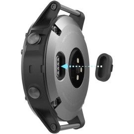 TOKERSE 10 Pack Dust Plug Compatible with Garmin Fenix 8 7 7S 7X 6 6S 6X Pro 5 5S 5X Plus/Vivoactive 3/4/Venu Sq/Forerunner 245/935 Silicone Charger Port Protector Anti Dust Plugs Caps Cover - Black