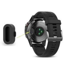 TOKERSE 10 Pack Dust Plug Compatible with Garmin Fenix 8 7 7S 7X 6 6S 6X Pro 5 5S 5X Plus/Vivoactive 3/4/Venu Sq/Forerunner 245/935 Silicone Charger Port Protector Anti Dust Plugs Caps Cover - Black