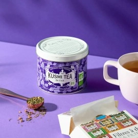 Kusmi Tea - Bio Infusion Be Cool - Herbal mix, Peppermint, Licorice and Apple - Bio Herbal Tea, Theine-free, in bulk - Metal Box 90g