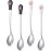 Patelai 4 Pieces Dog Cat Spoon Pet Can Spoon Stainless Steel Pet Food Spoon Cat Claw Spoon for Dog and Cat Food Can, White and Black