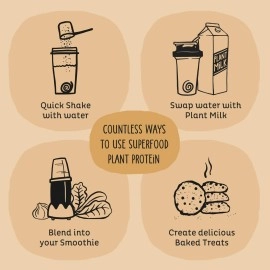 KOS Vegan Protein Powder, Chocolate Peanut Butter - Low Carb Pea Protein Blend, USDA Organic Superfood with Vitamins & Minerals - Keto, Soy, Dairy Free - Meal Replacement for Women & Men - 10 Servings