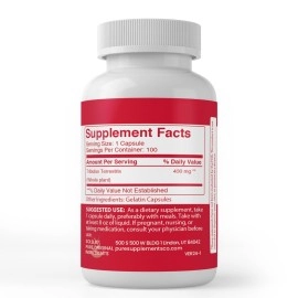 PURE ORIGINAL INGREDIENTS Tribulus Terrestris (100 Capsules) Always Pure, No Additives Or Fillers, Lab Verified