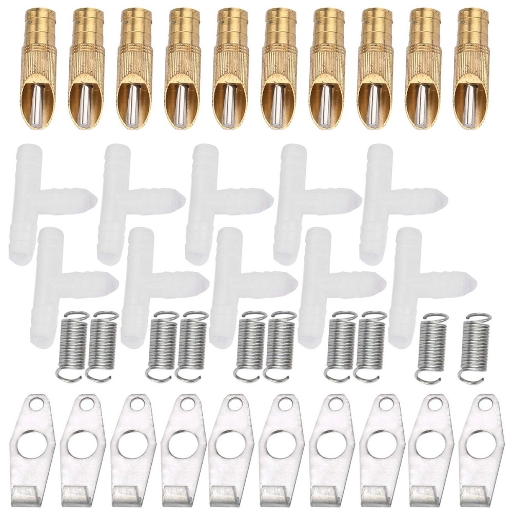 Garosa 10 Pcs Stainless Steel Drinker Automatic Rabbit Drinker with Springs, T-Tubes and Nozzles with Hook